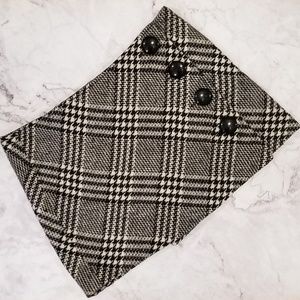[mandee] Hounds-tooth Print Wrap Mini-Skirt